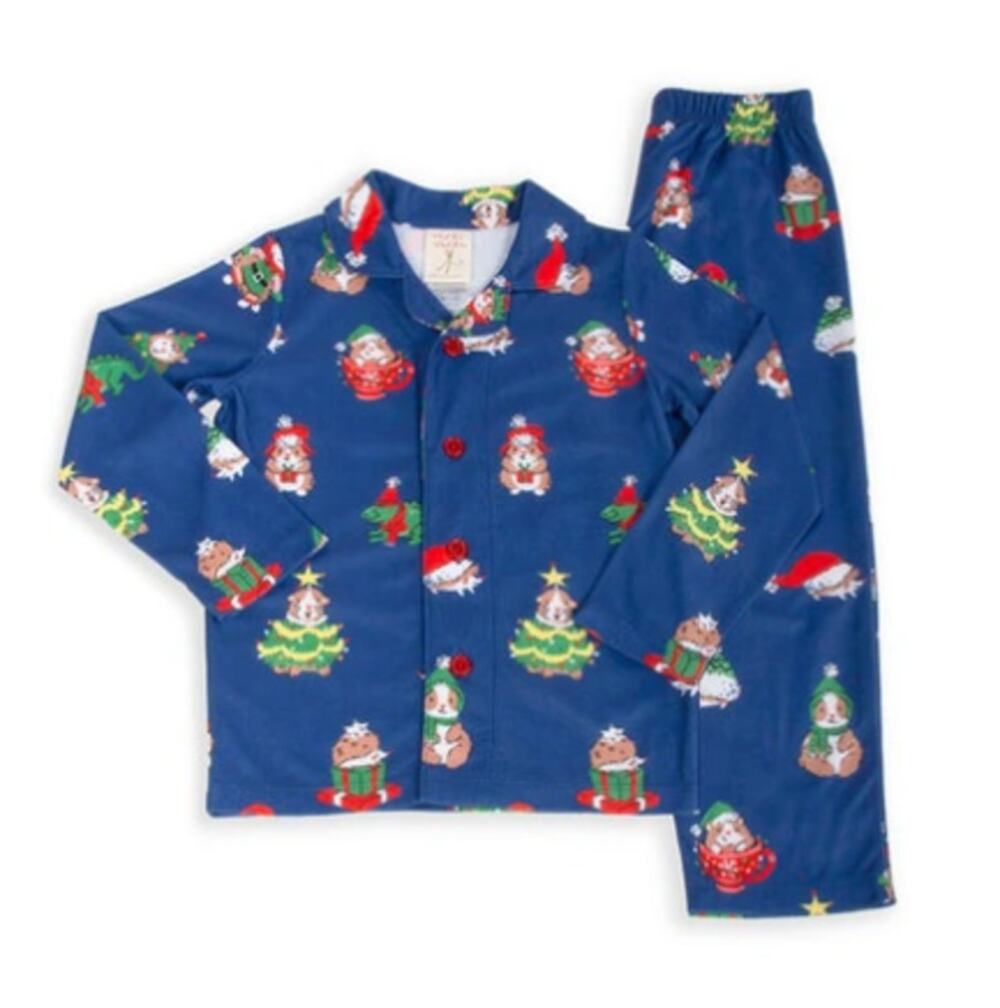 New ~ MUNKI MUNKI ~Kids' Holiday Critter Print Two-piece Pajamas Set Size 4